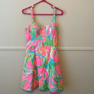 Lilly Pulitzer Pink and Green Floral Dress